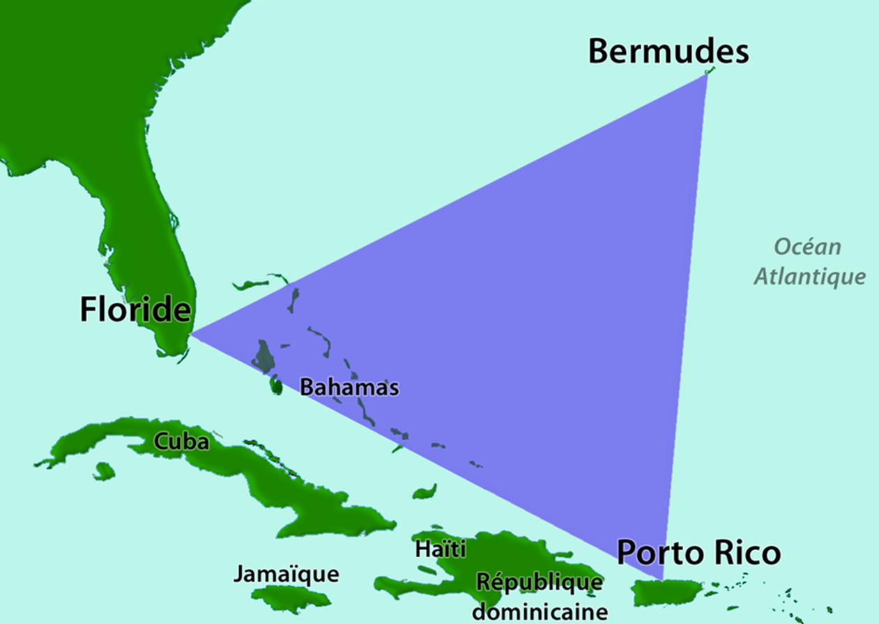 Map of Bermuda triangle.