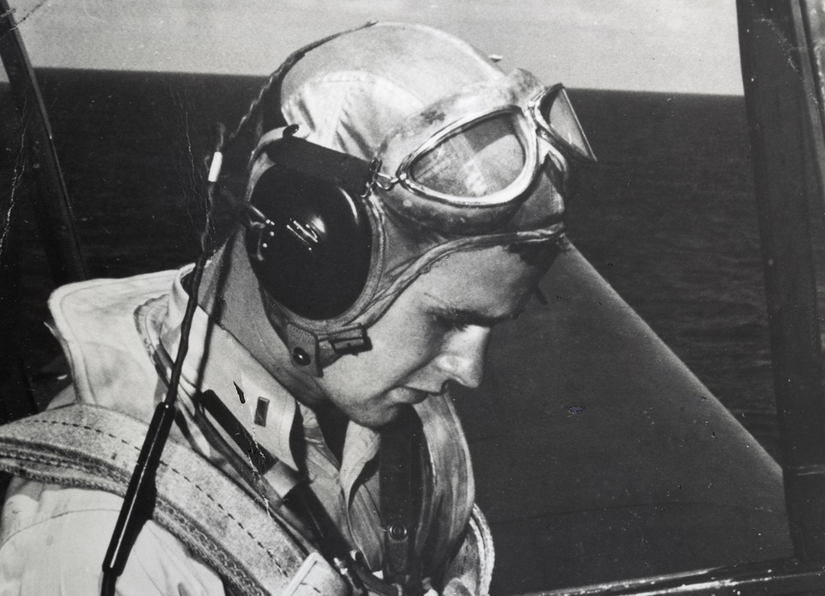 George H.w. Bush Seated In A Grumman Tbm Avenger, Circa 1944