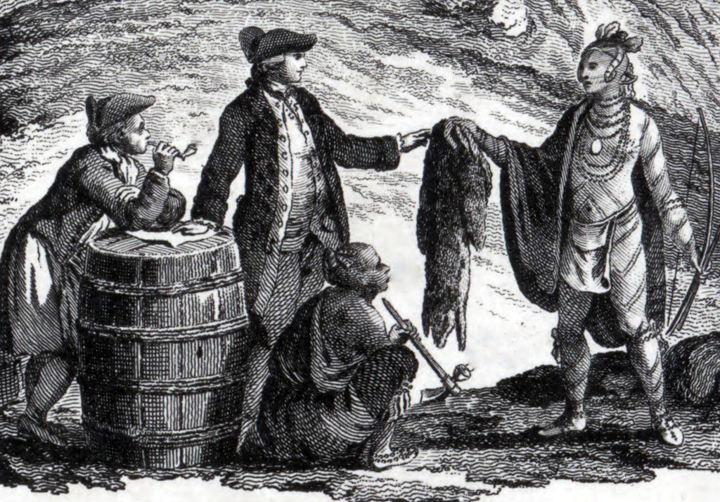 Fur traders in North America, trading with Indians