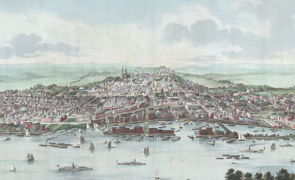 Lithograph of Albany, New York, United States