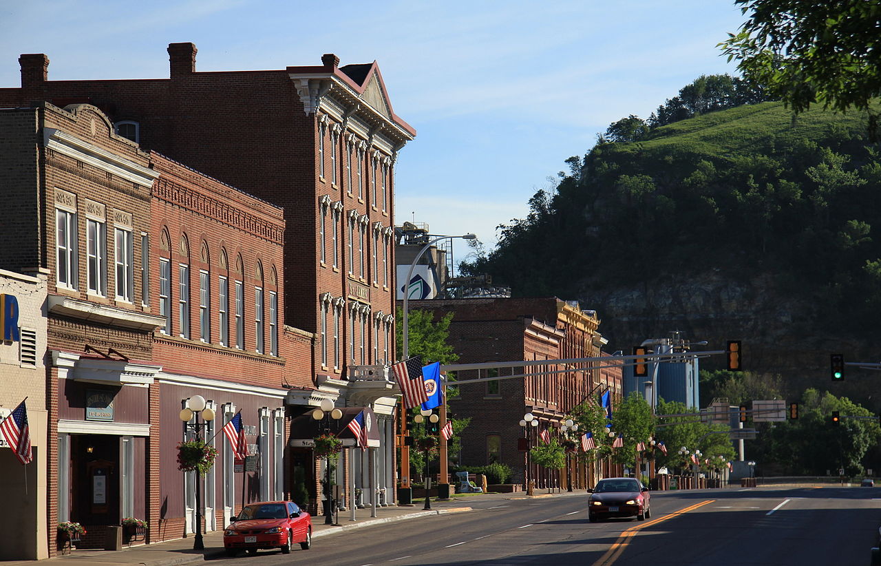Photo of the main Street in downtown Red Wing, Minnesota, USA.