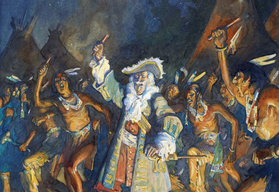 Painting of Frontenac With The Indians