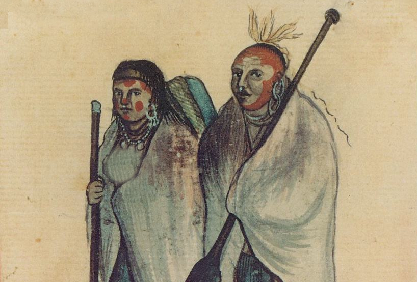 18th-century watercolor of Algonquin Couple
