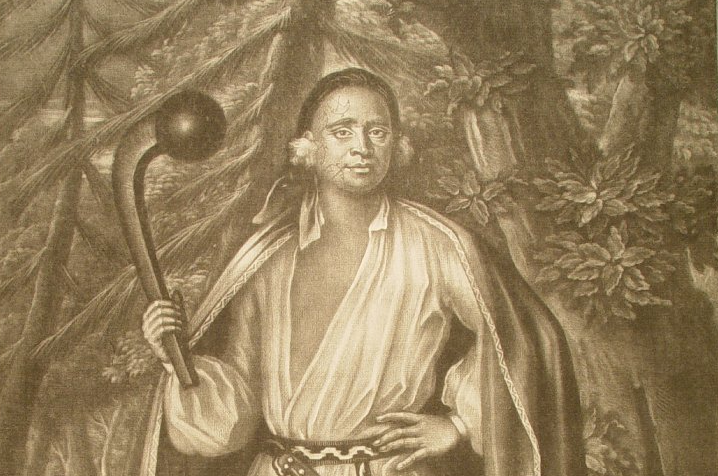 Engraving of The Mohican chief Etow Oh Koam
