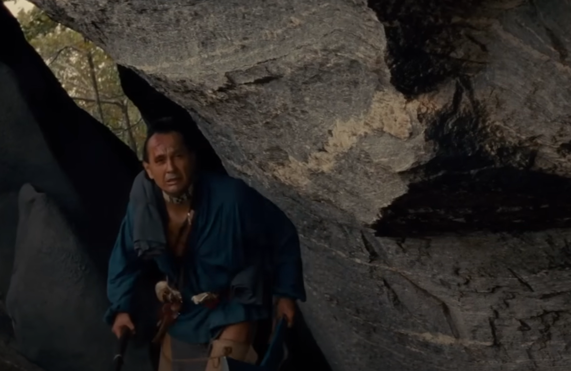 A screenshot from the movie The Last of the Mohicans