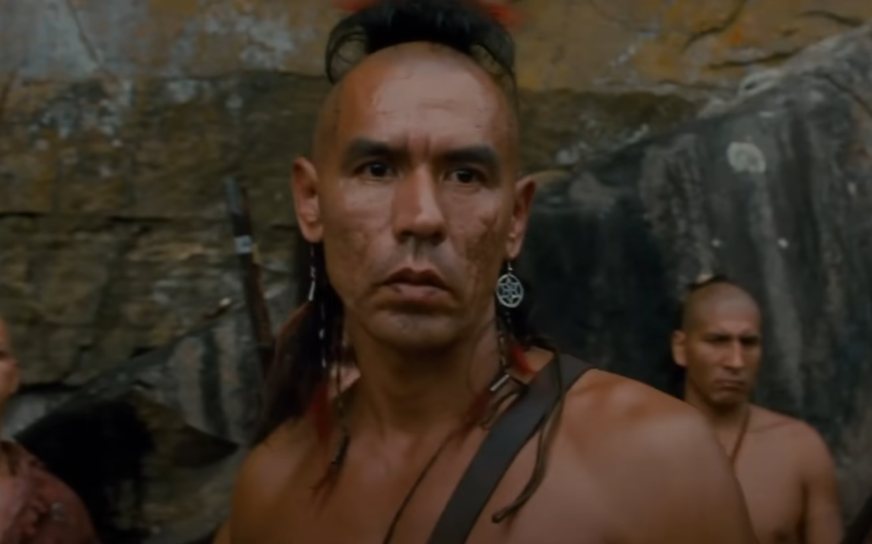 A screenshot from the movie The Last of the Mohicans