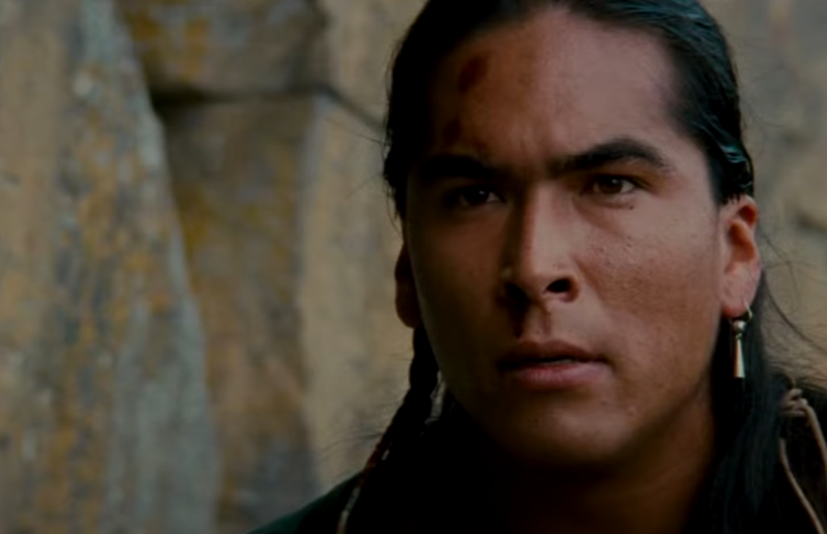 A screenshot from the movie The Last of the Mohicans