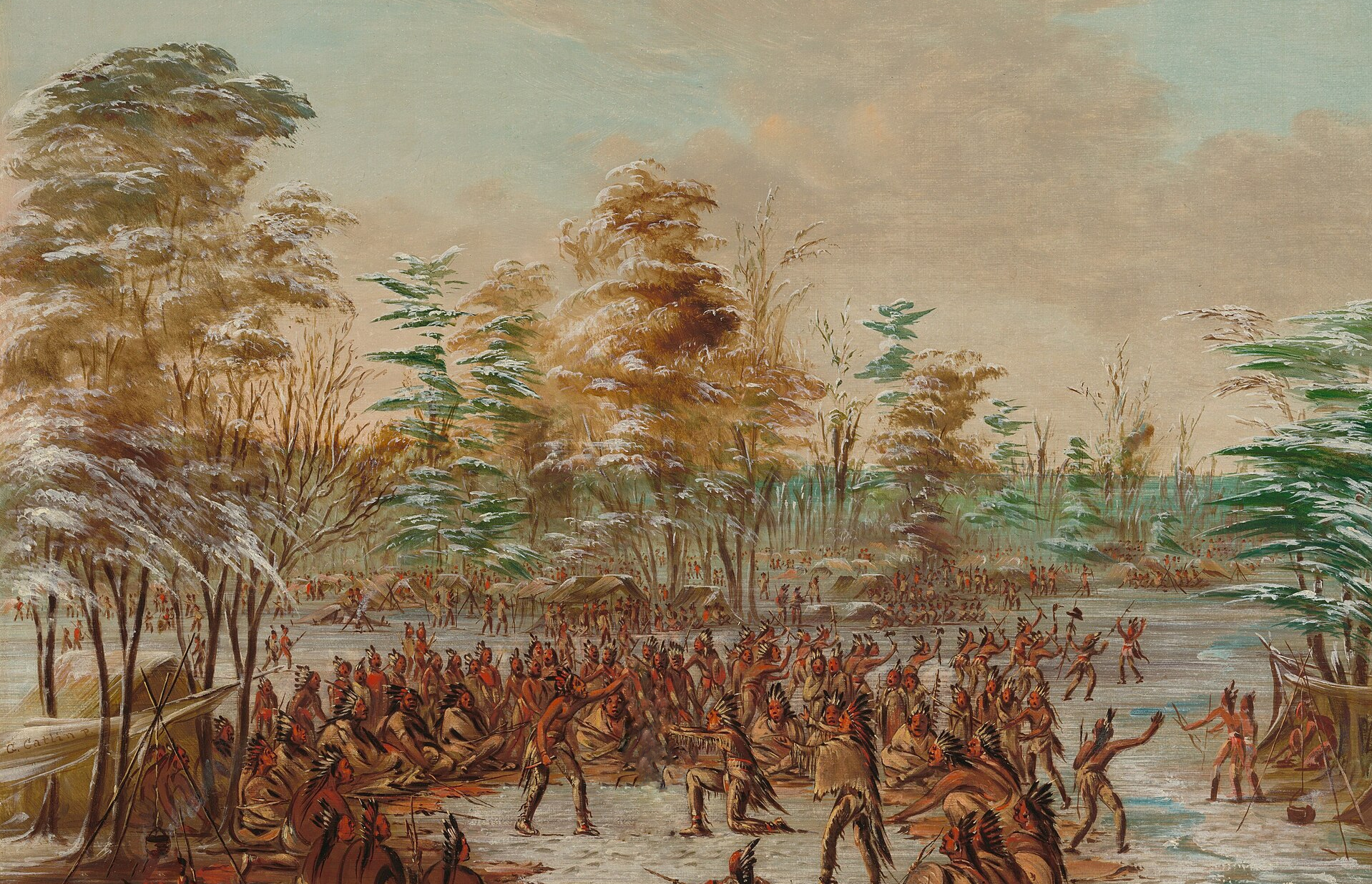 De Tonty suing for peace in the Iroquois village