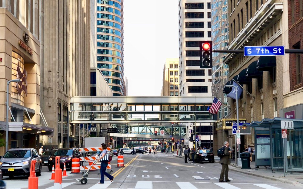Photo of People Walking on the 7th Street, Minneapolis, USA