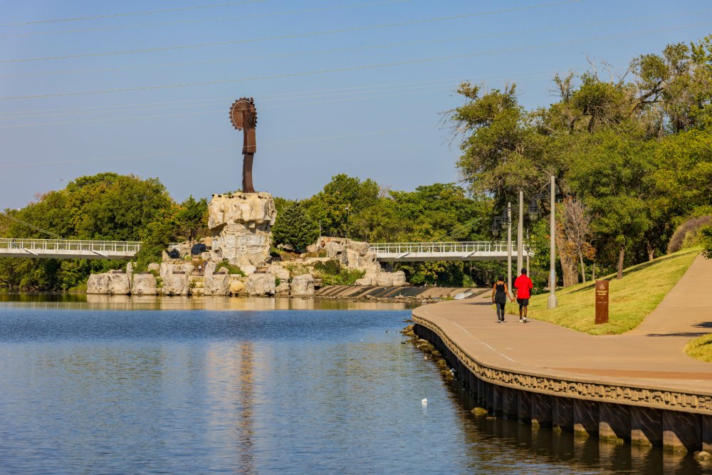 Sunny view of The Keeper of the Plains Wichita, Kansas