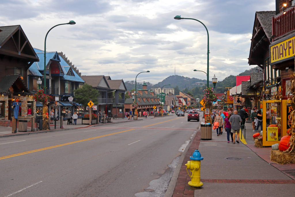 People Walking on the streets of Gatlinburg, Tennessee