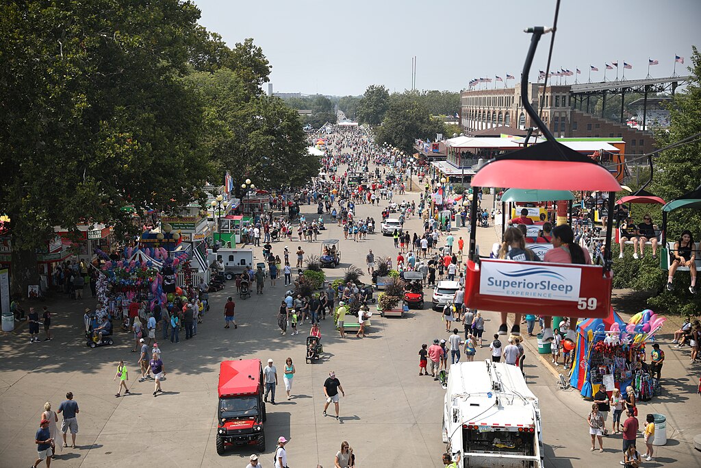 Photo of Attendees at the Iowa State Fair in Des Moines, Iowa.