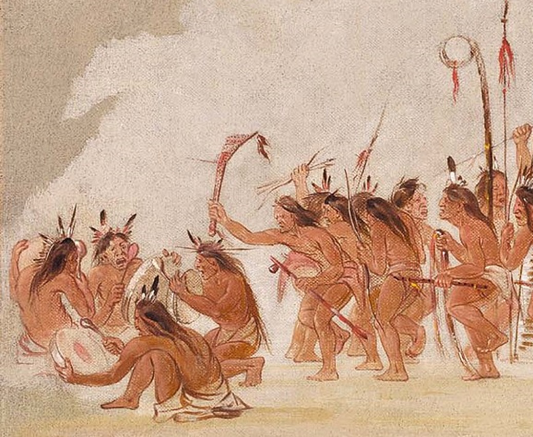 George Catlin - Braves' Dance painting