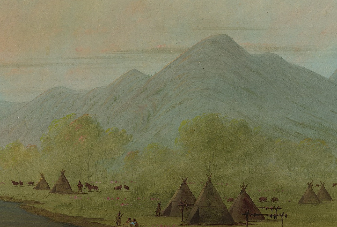 George Catlin, A Small Crow Village