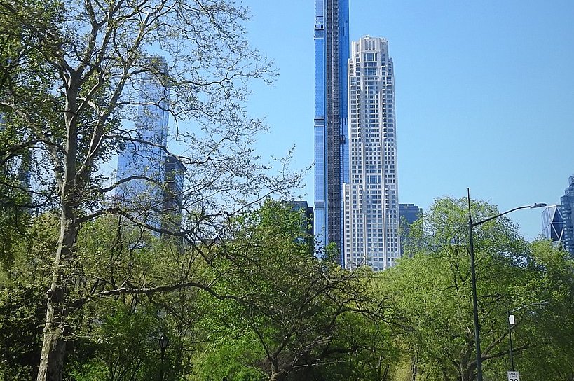 220 Central Park South and a clear blue sky