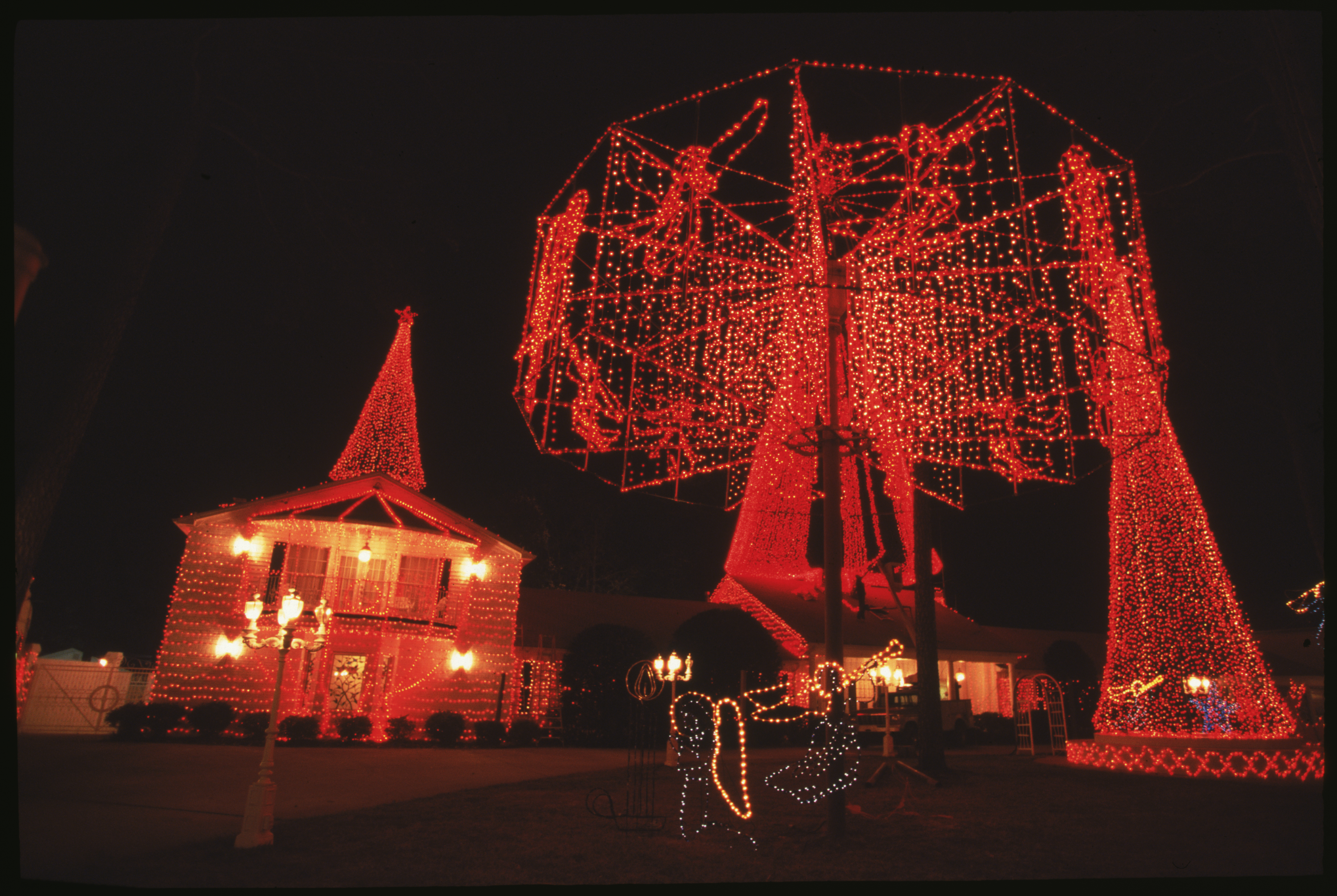 Neon Lights at the Osbournes During Christmas Season