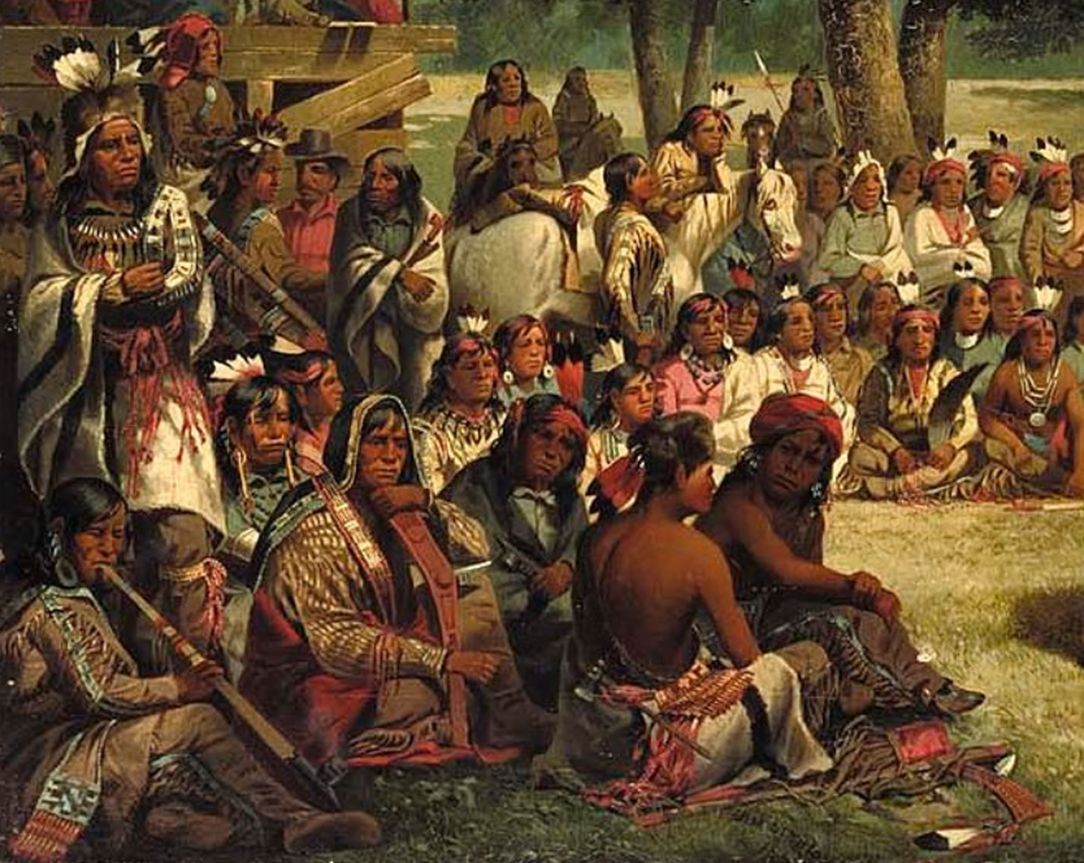 Painting of The Trial of Red Jacket - 1869
