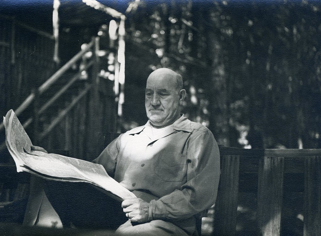 Grayscale Portrait Photo of Member of Bohemian Club