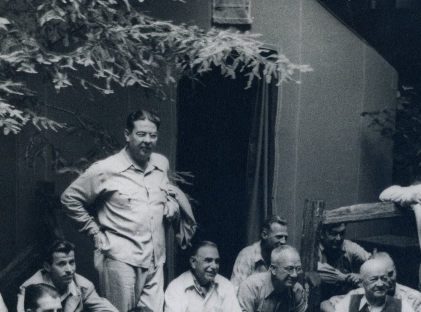 Grayscale Portrait Photo of Bohemian Grove Members