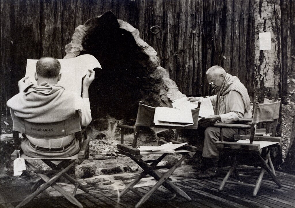 Grayscale Portrait Photo of Bohemian Grove Members