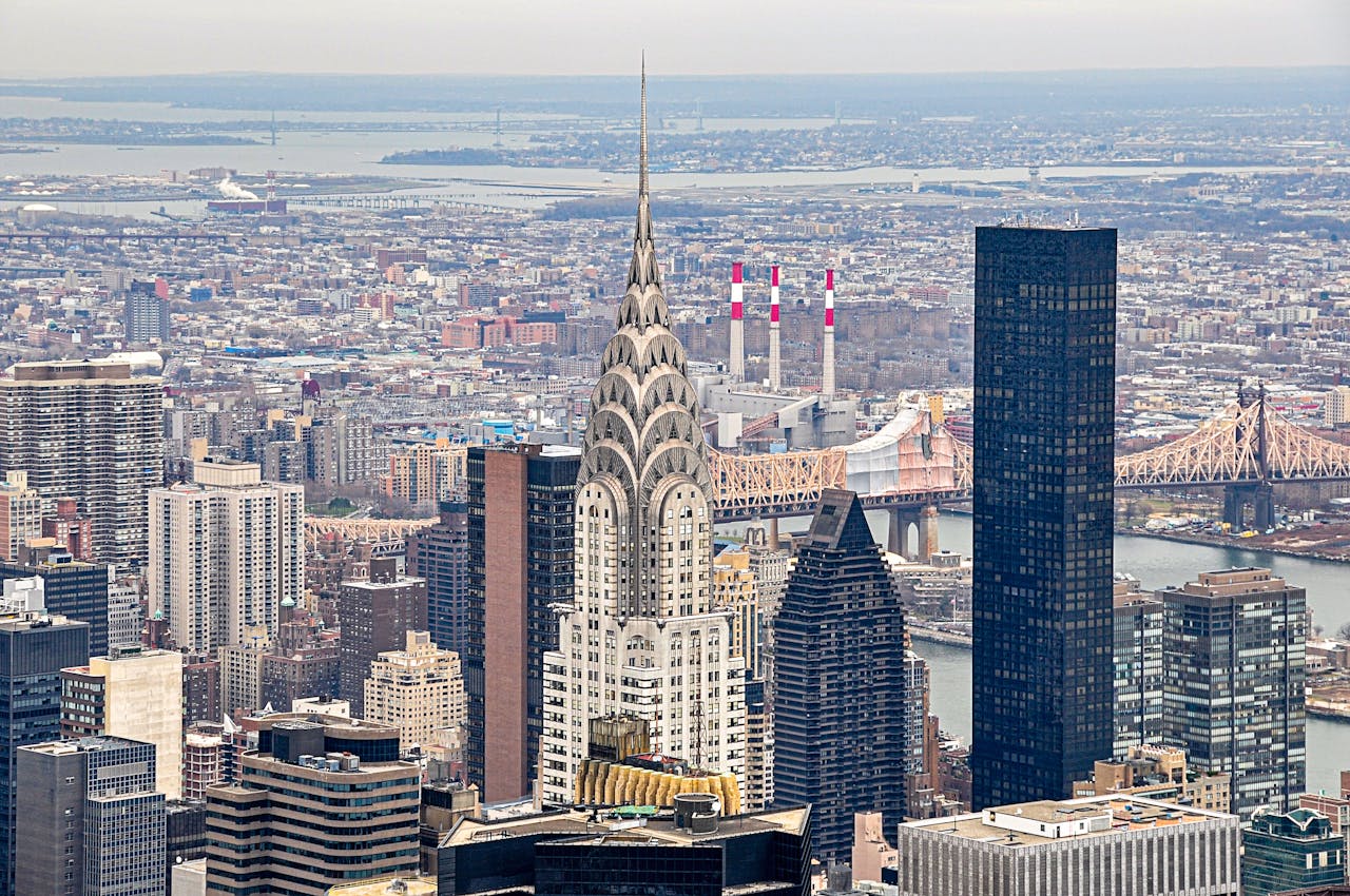 Aerial View of New York City with the Chrysler Building