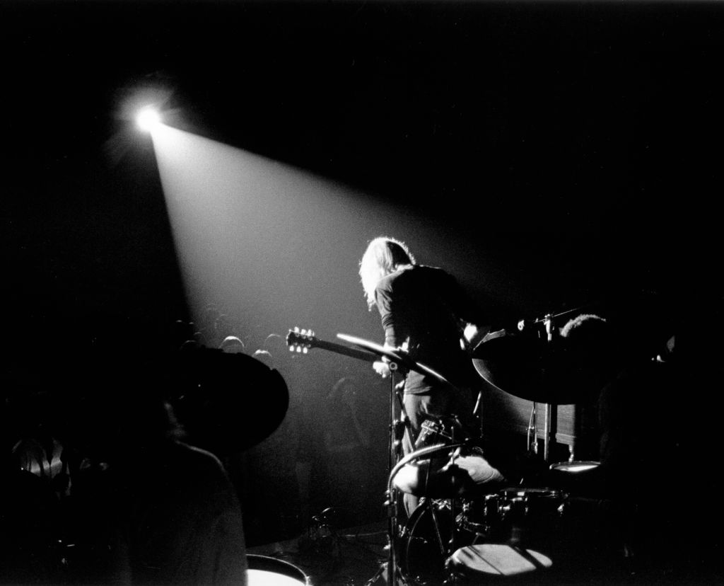 Guitarist Duane Allman of the Allman Brothers performs on stage