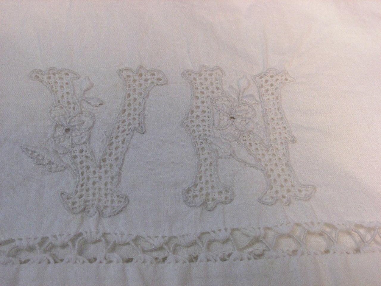 Pillowcase with initials.