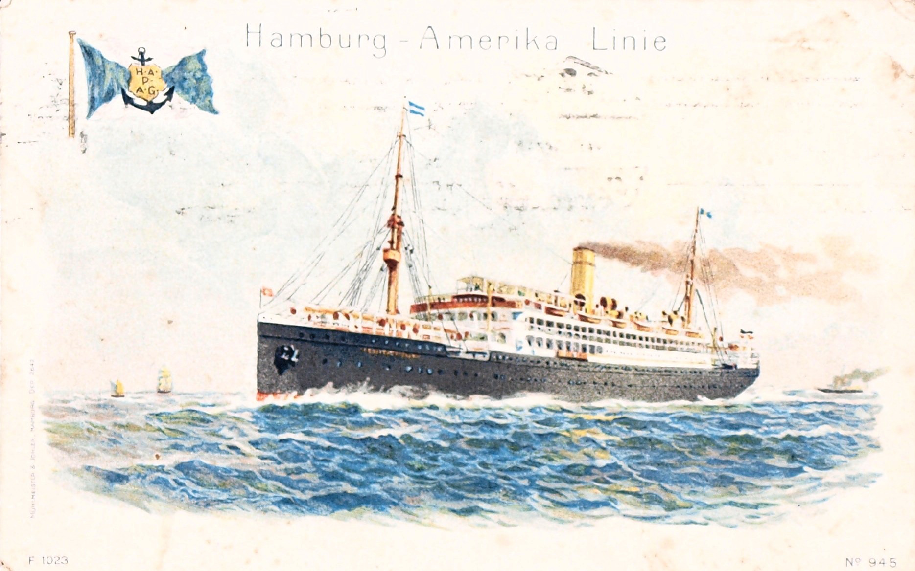Postcard from the Hamburg-American Line steamship König Friedrich August