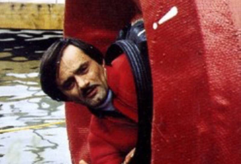 Karel Soucek in a barrel