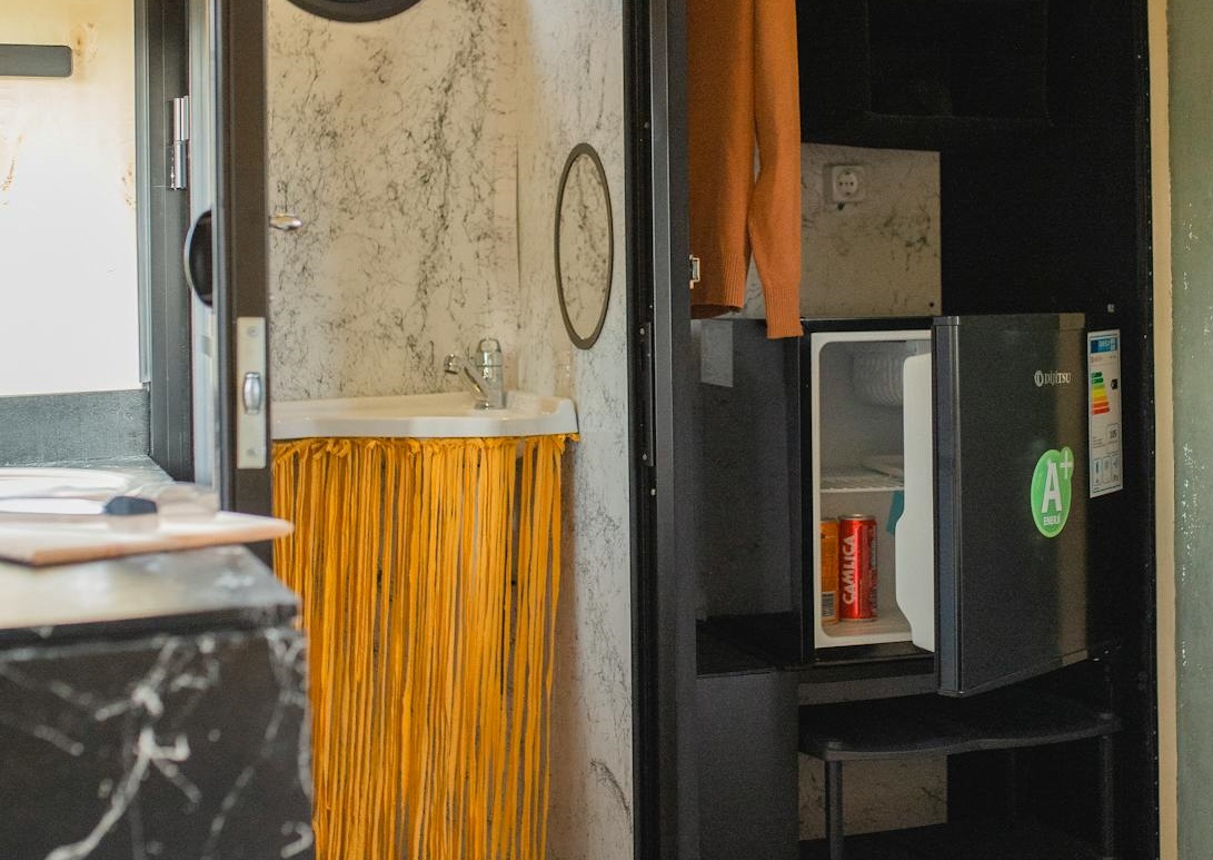 Bathroom near Fridge and Closet