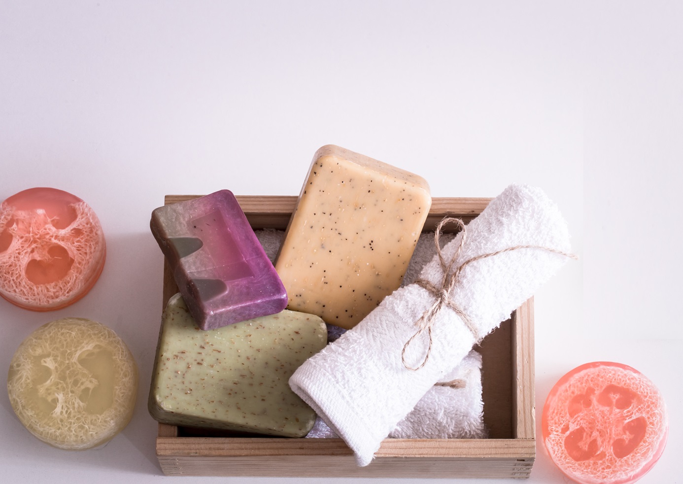 Spa composition on white background