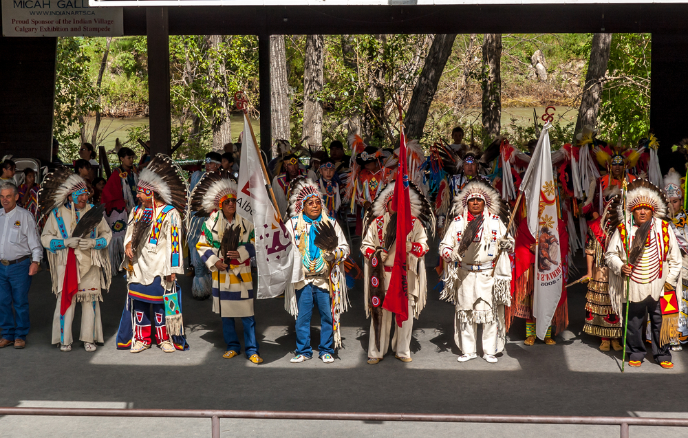Blackfoot Elders opening the traditional Indian Village