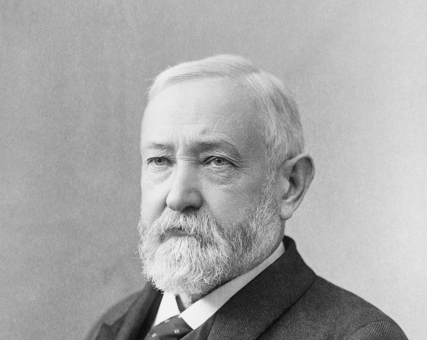 Grayscale Photo of United States President Benjamin Harrison