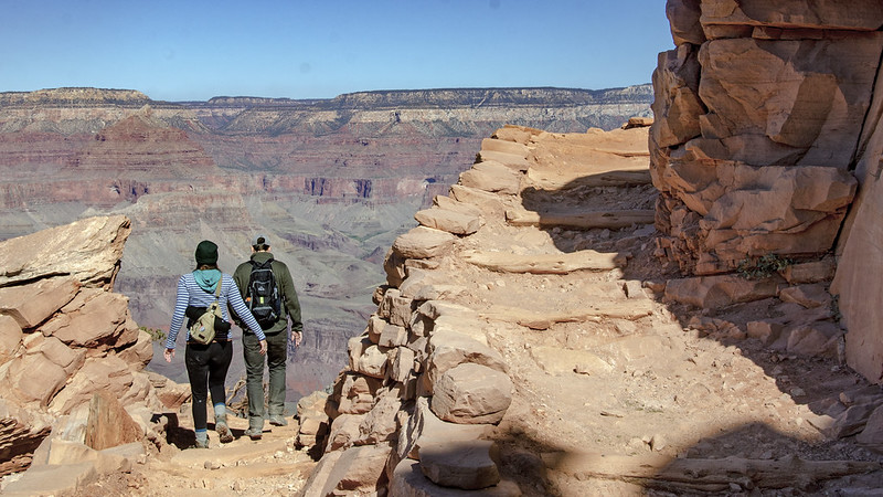 Landscape Photo of the Grand Canyon, South Kaibab Trail with hikers