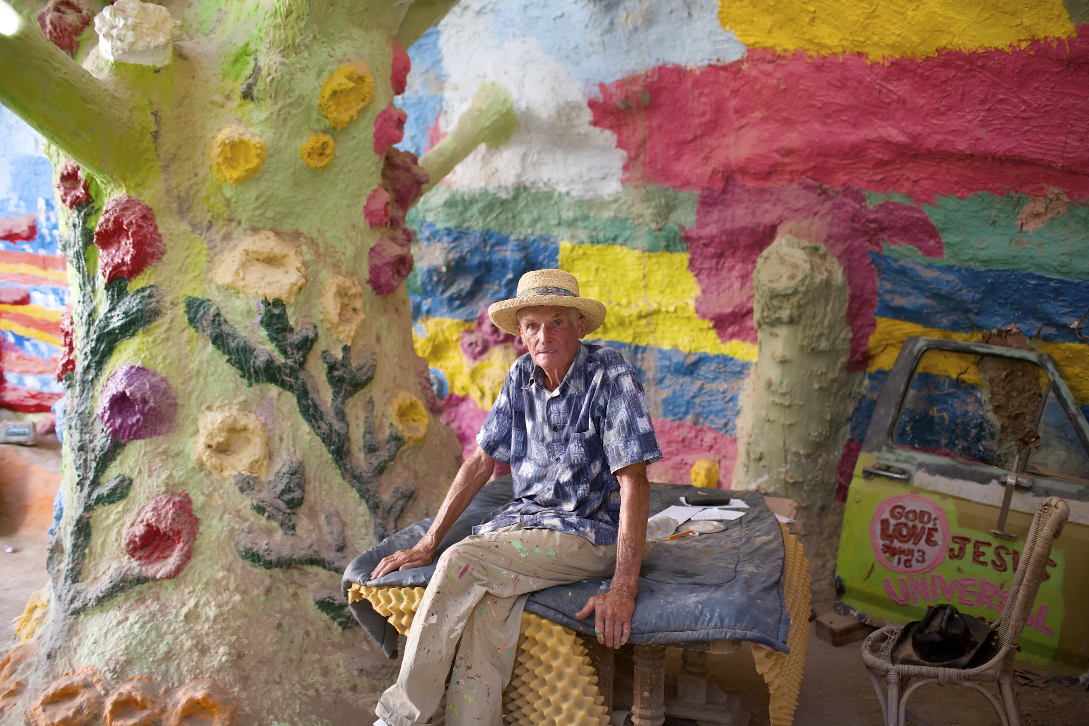 Leonard Knight, creator of Salvation Mountain in Niland, California on July 12, 2009