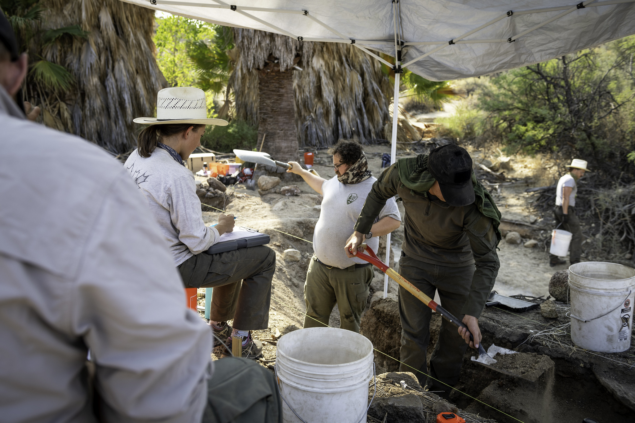Park rangers performing archaeology surveys - 2020