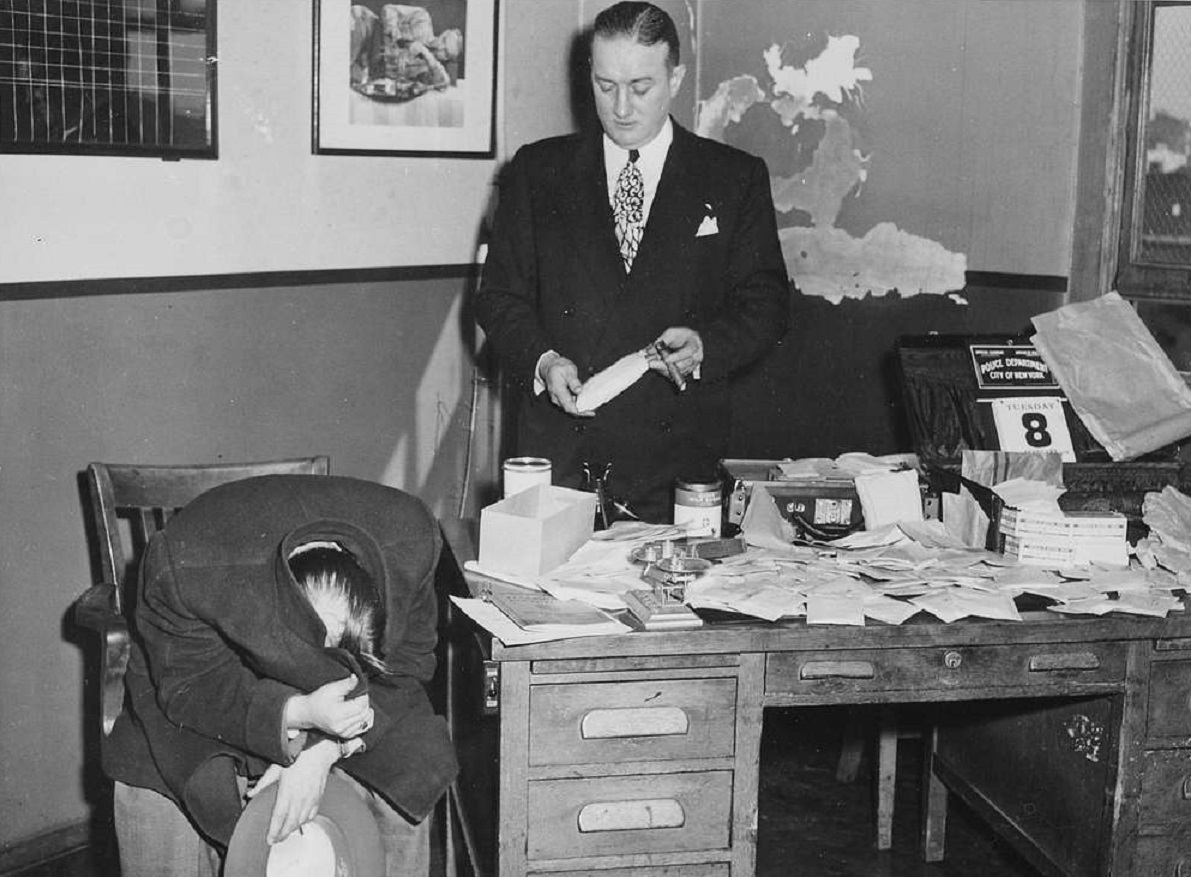 Arrested man in police station - 1945