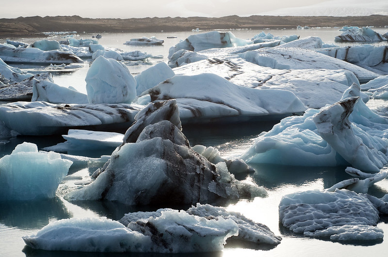 Jökulsárlón glacial lake, large glacial lake in southeast Iceland