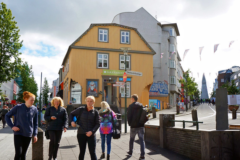 Reykjavik Centrum, The street at left is Laugavegur, the main street of Reykjavik.