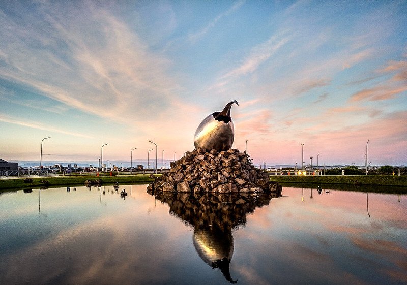 A sunset at the Keflavik Airport, Iceland