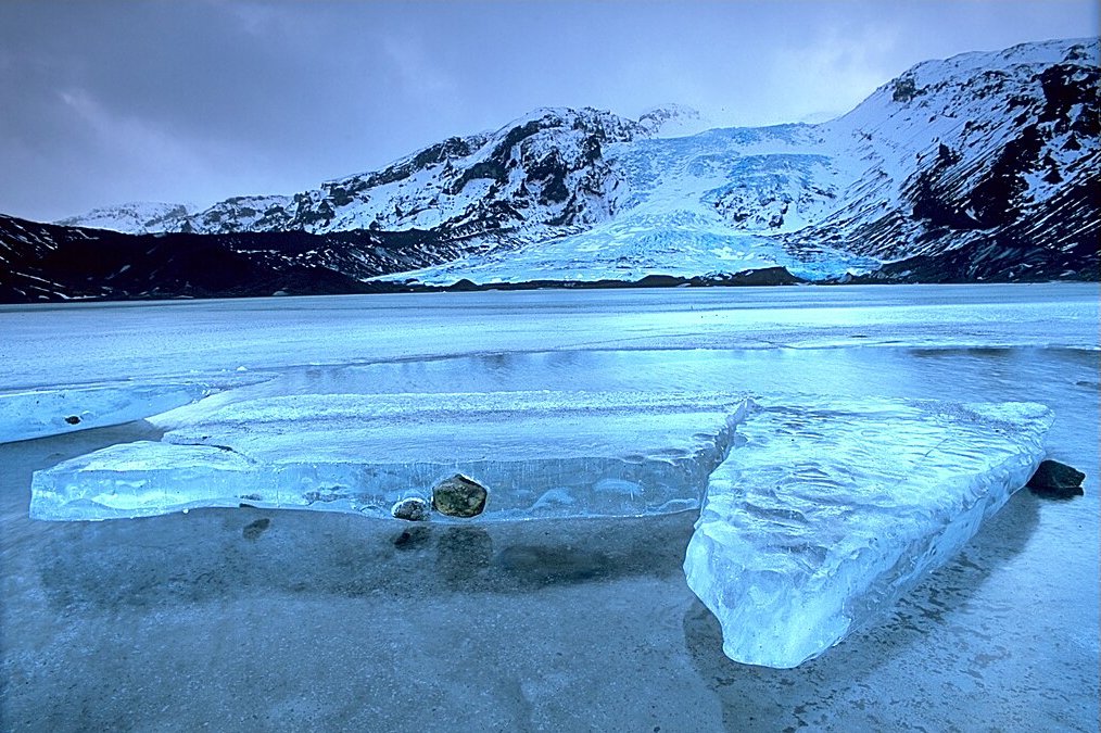 Gígjökull, an outlet glacier extending from Eyjafjallajökull, Iceland.