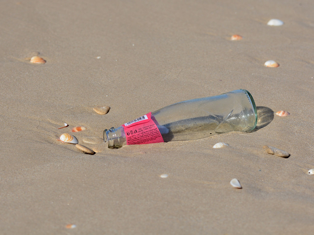 Glass Bottle On The Beach