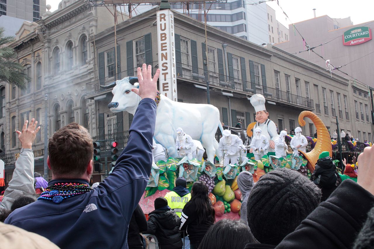 Mardi Gras Day in New Orleans: Watching the Rex parade - 2015