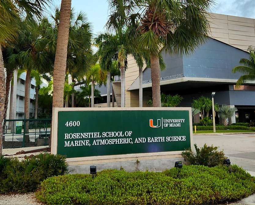 Entrance sign to the University of Miami's Rosenstiel School of Marine