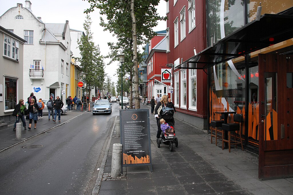 Laugavegur - famous street in Reykjavik, Iceland.