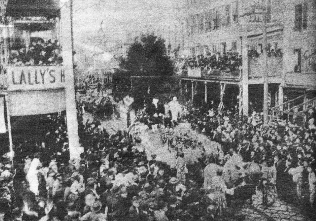 New Orleans Mardi Gras: Parade on Royal Street - 1887