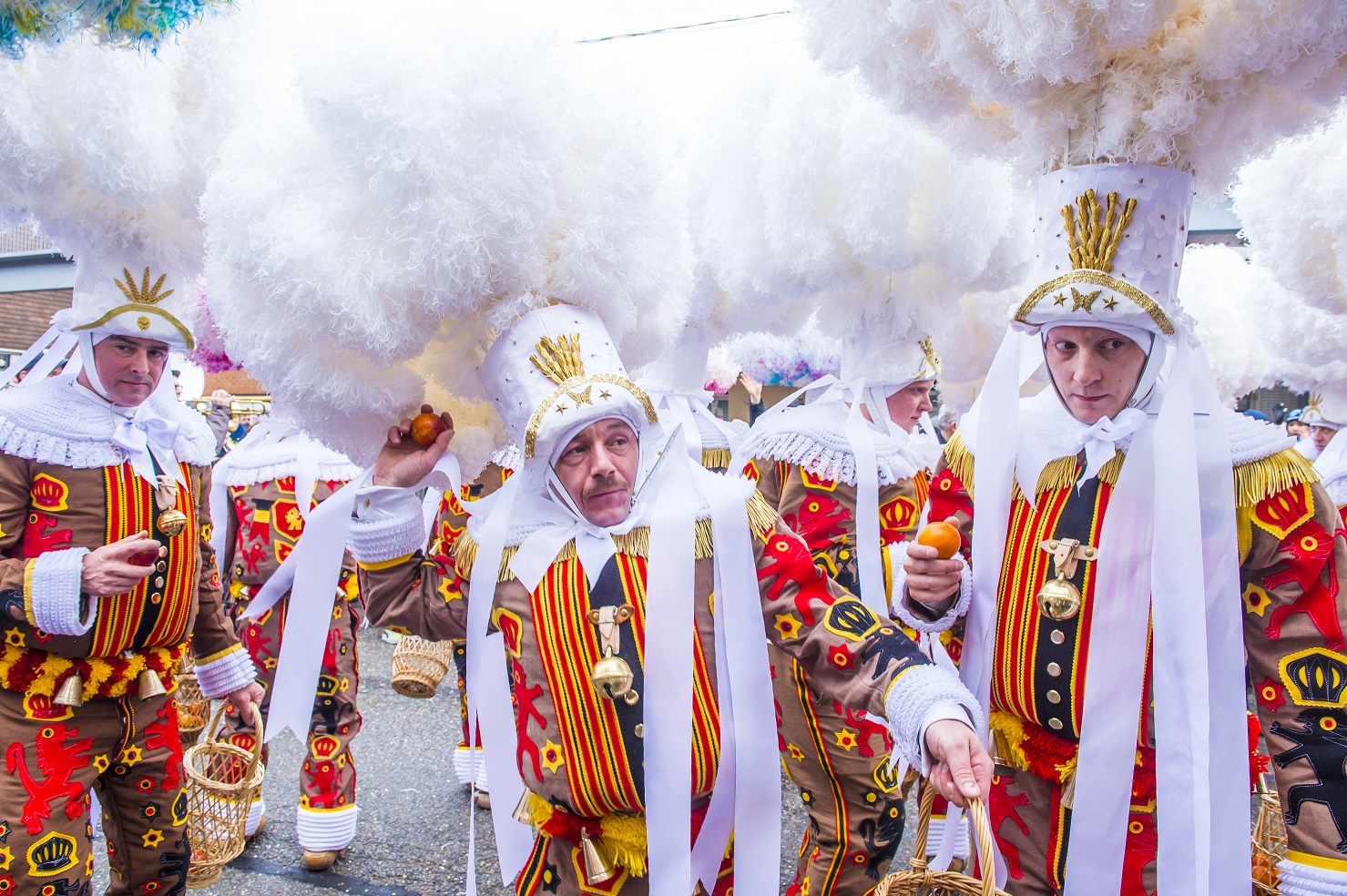 Participants in the Binche Carnival in Binche, Belgium on February 28 2017.