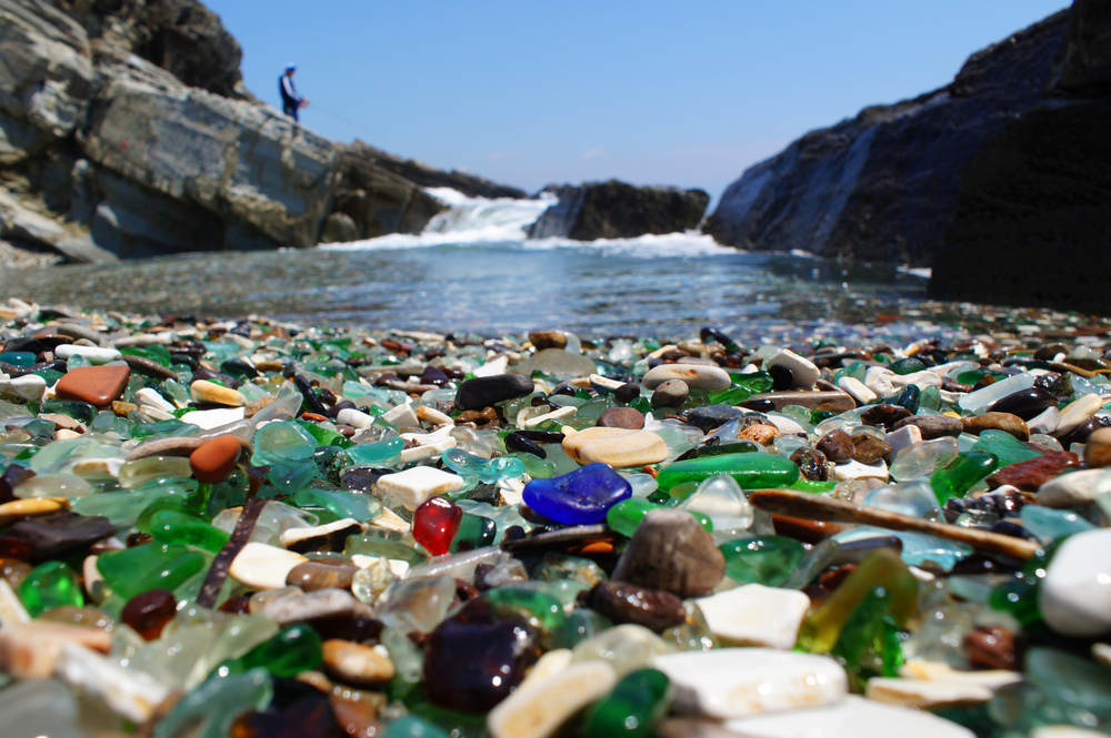 Unique glass beach in Vladivostok