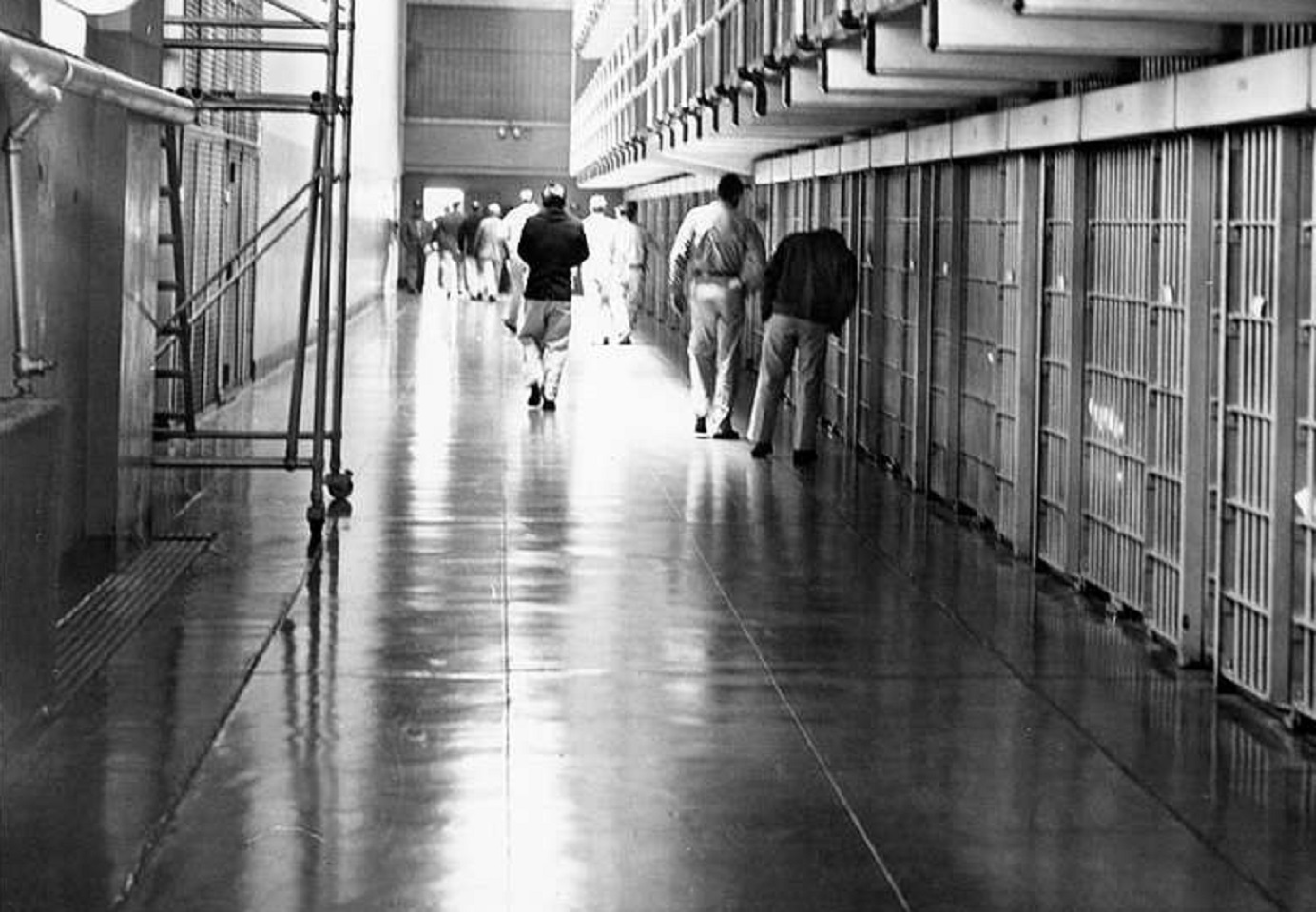 Alcatraz inmates heading out to the Rec yard - 1916-1920