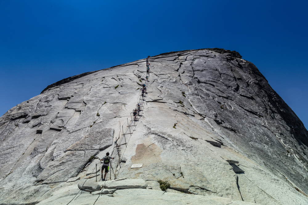 half dome, mist trail